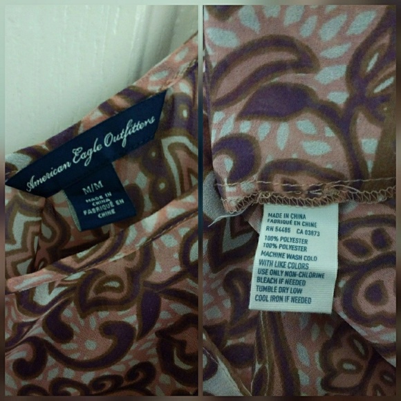 DONATING 8/1 Sheer ruffled paisley print top - Picture 7 of 7